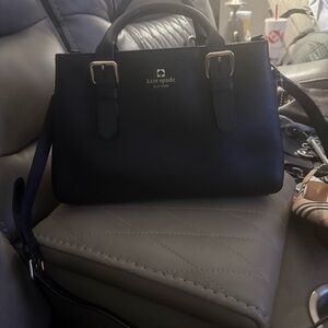 Kate Spade Black Satchel with Gold Accents